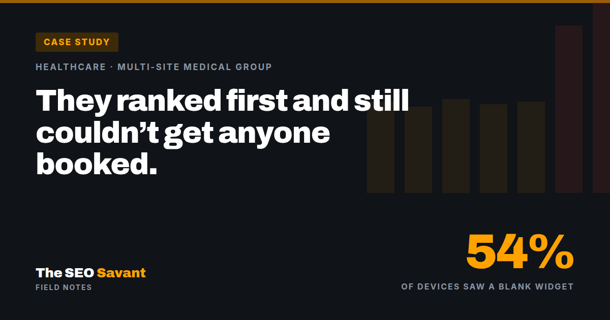 Case study cover: a medical practice that ranked first and still couldn
