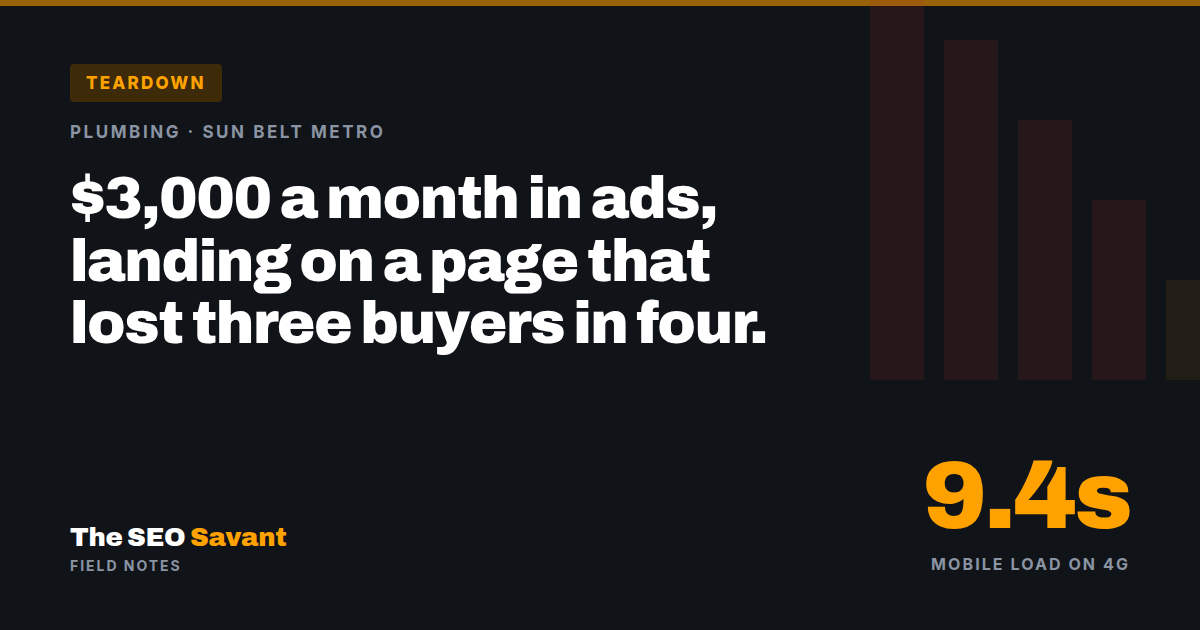 Teardown cover: $3,000 a month in ads landing on a page that lost three buyers in four