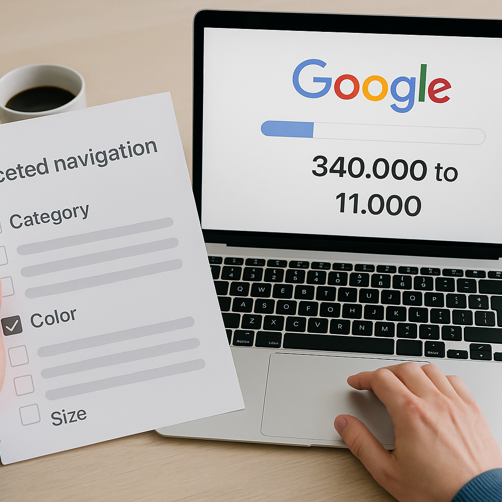 Google was crawling 340,000 URLs to find 11,000 products.